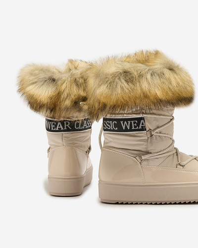 Royalfashion Béžové nazouvací boty a'la snow boots for women Gomllo