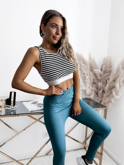 Бірюзові жіночі легінси з бамбукового волокна - Одяг