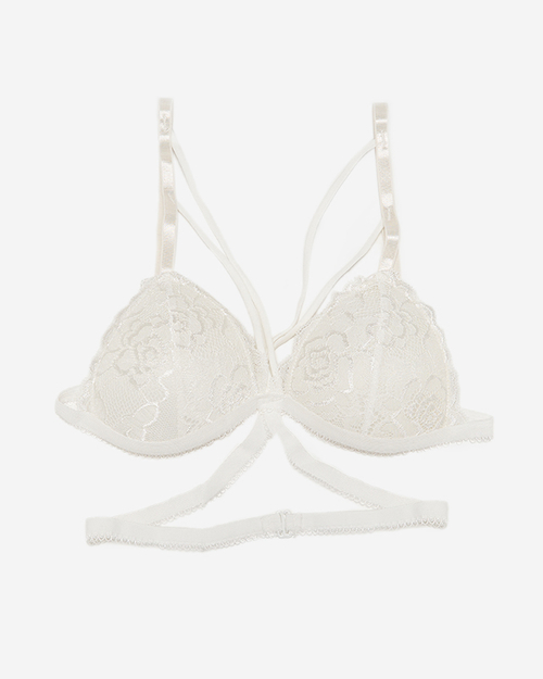 Білий жіночий бюстгальтер з мереживом і бретелями - Нижня білизна