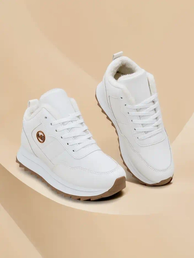 Royalfashion Alba Утеплені Жіночі Кросівки Біла Екошкіра на Платформі