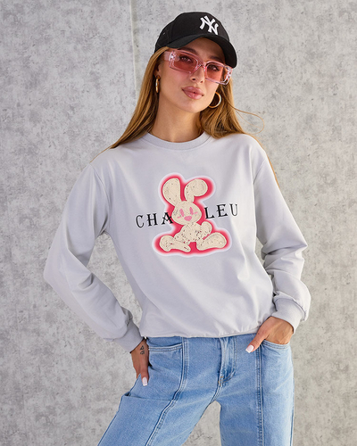 Жіночий бавовняний світшот з тонким принтом Royalfashion