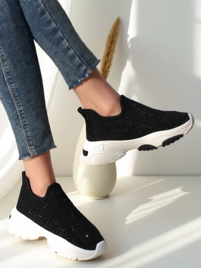 Royalfashion Dámské slip-on tenisky s kamínky Elavises