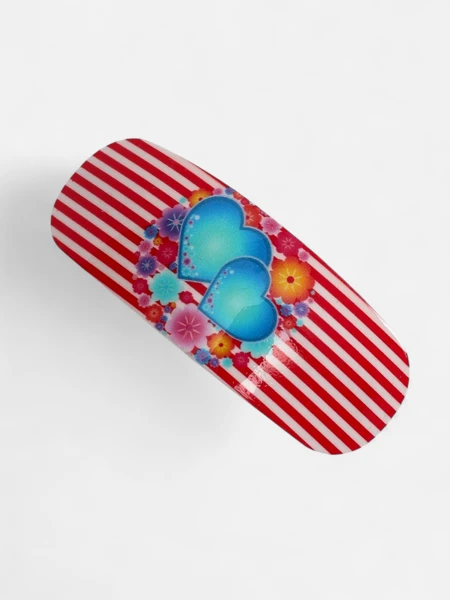 Барвиста дитяча шпилька для волосся з сердечками