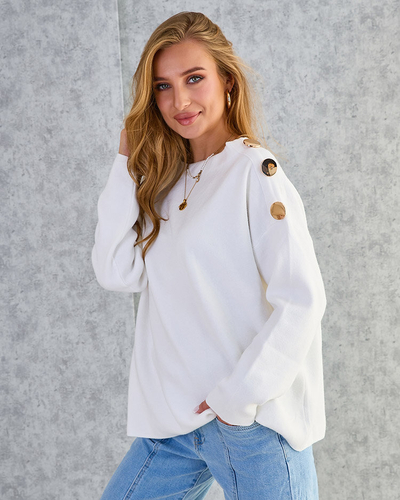Royalfashion Тонкий жіночий светр з декором на плечах