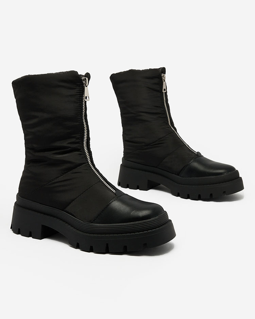 Жіночі черевики Royalfashion на плоскому каблуці чорного кольору Tainve