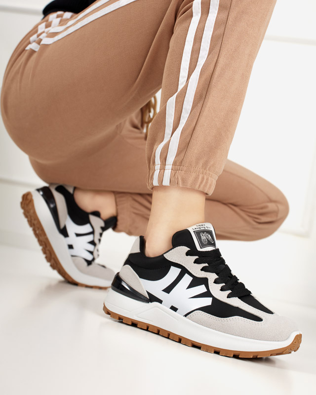 Dámské černé tenisky s šedými vsadkami Narisa - Obuv