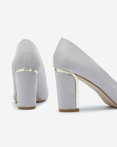 Světle šedé dámské lodičky z ekokůže na kůži Afrogos- Obuv