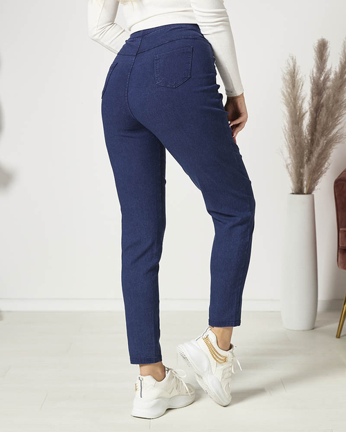 Темно-сині жіночі лосини PLUS SIZE- Одяг