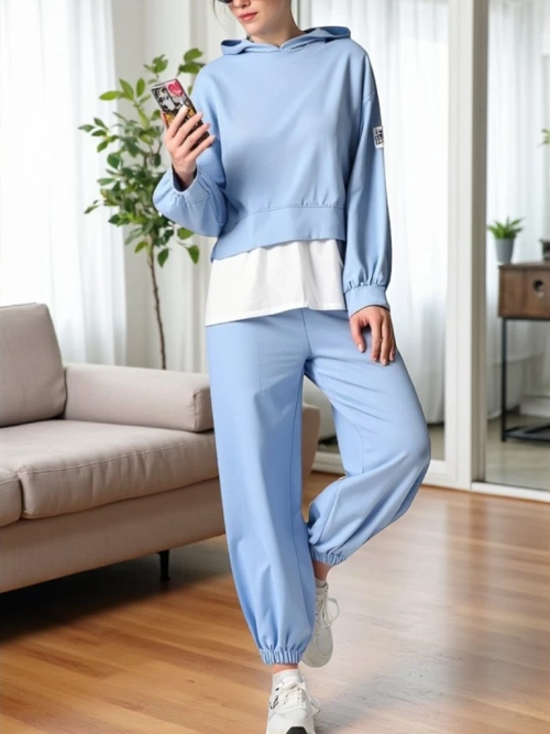 Royalfashion Жіночий памучний комплект зі вставкою сорочки