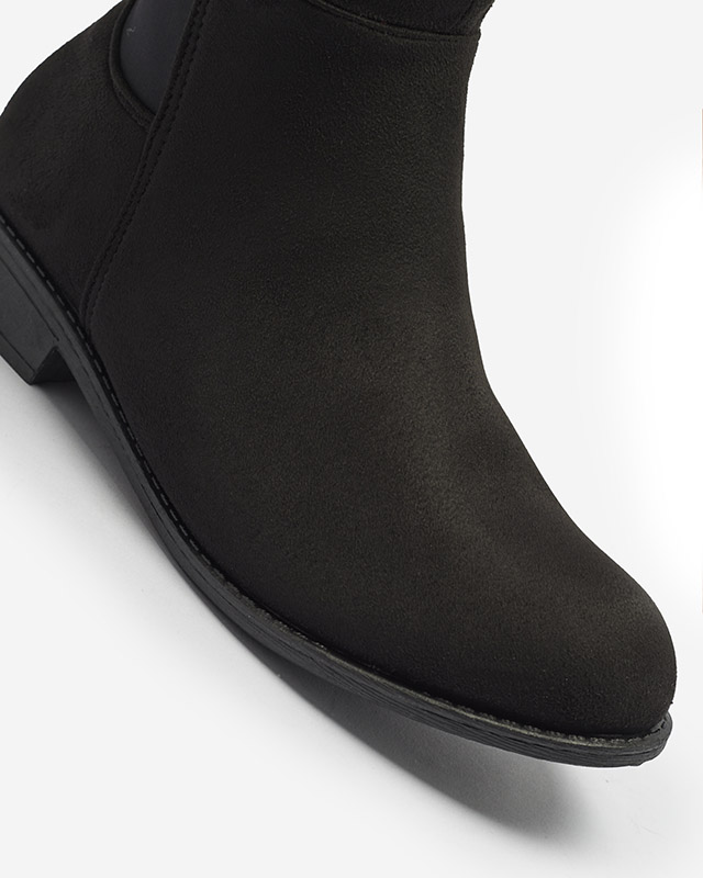 Dámské černé semišové kozačky nad kolena Doggu- Footwear