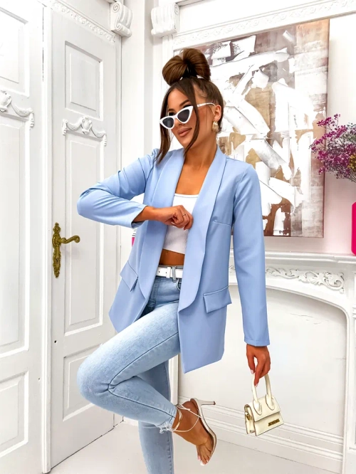 Royalfashion Жіночий блейзер без застібки Елегантний