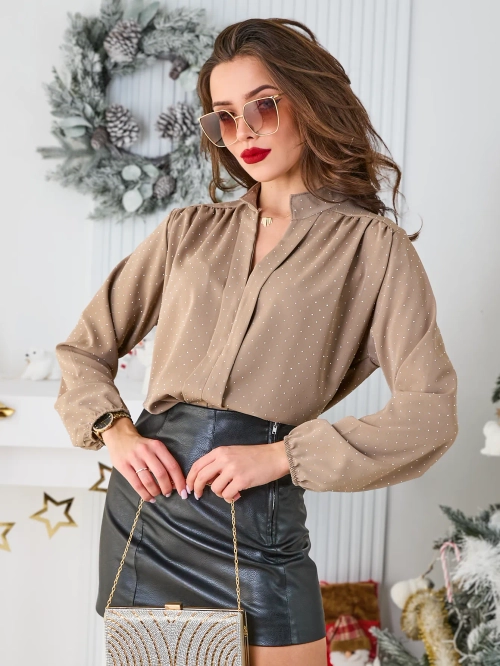 Royalfashion Жіноча сорочка з стразами