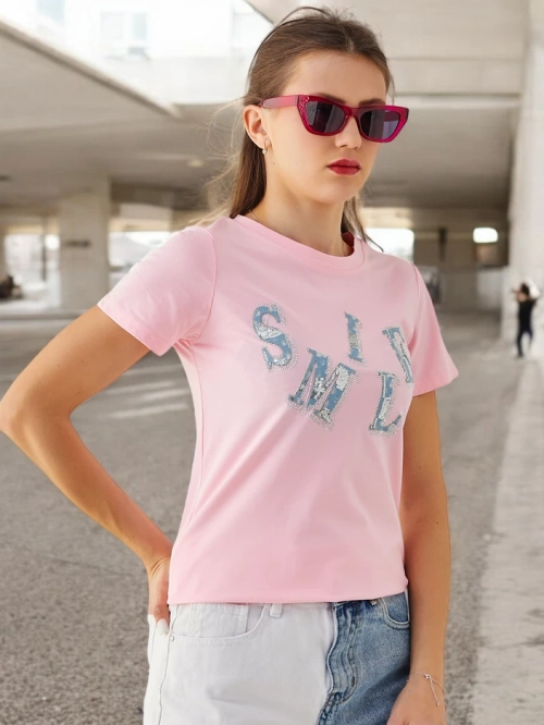 Royalfashion блузка з бавовни для жінок з написом