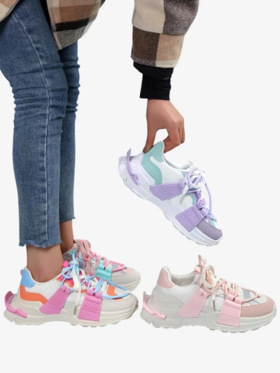 Royalfashion Dámské sportovní tenisky s gumovými vsadkami Bubble