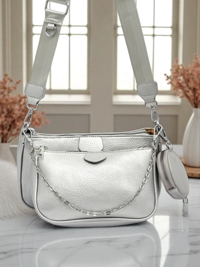 Aurelia Multi Silver – Жіноча сумка 3в1 з екошкіри з круглою сумочкою