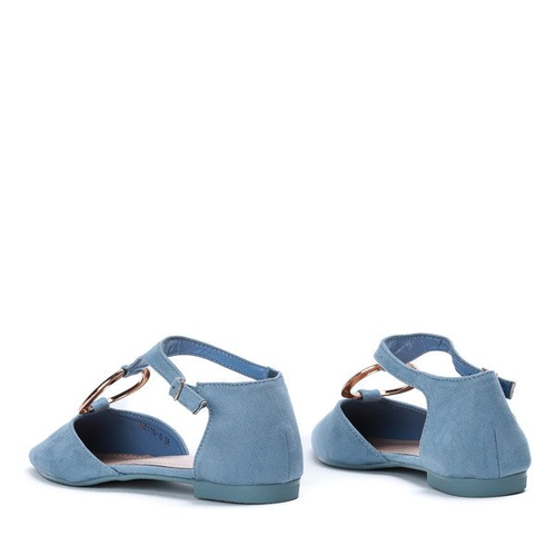 Сині балетки взуття з золотим прикрасою Laurita - Взуття