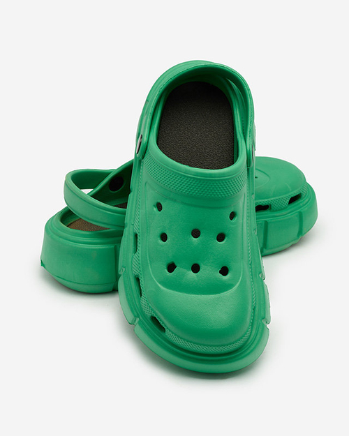 Royalfashion Темно-зелені жіночі гумові шльопанці Kooranza