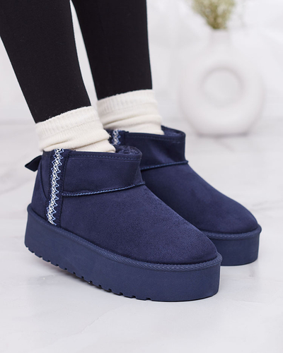 Royalfashion Světle hnědé dámské boty a'la snow boots s ornamentem Parisela