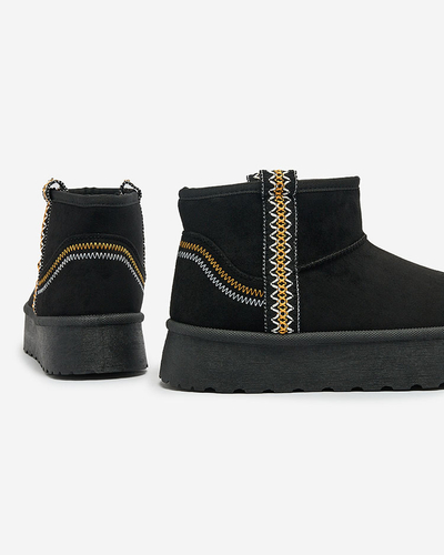 Royalfashion Dámské krátké kozačky a'la snow boots s ornamentem Erititta