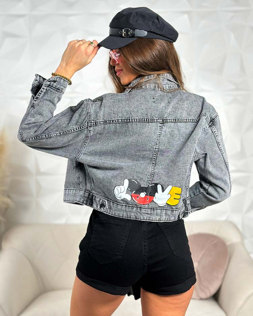 Royalfashion Жіноча джинсова куртка з написом