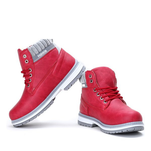 Ocieplane trapery w kolorze czerwonym Delia - Obuwie