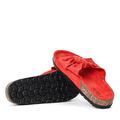 Oranžové pantofle s mašlí Summer Blow - Obuv