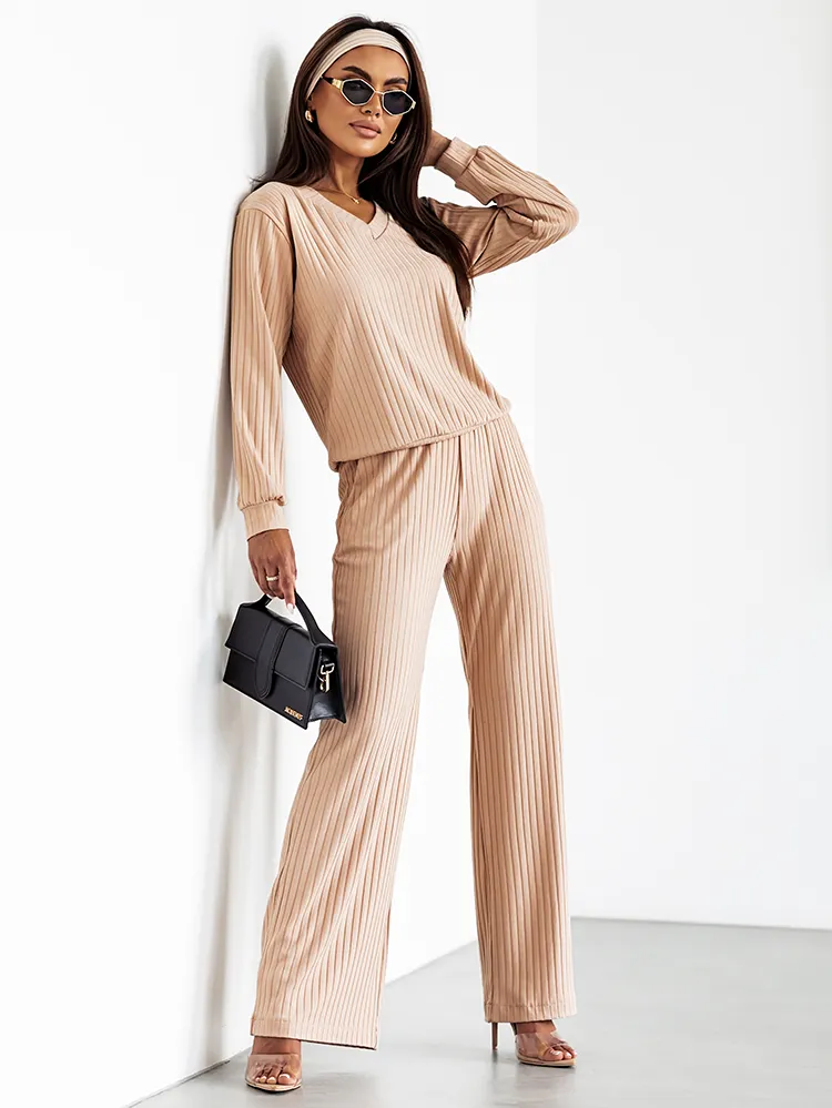 Royalfashion Dámská bavlněná souprava s žebrováním