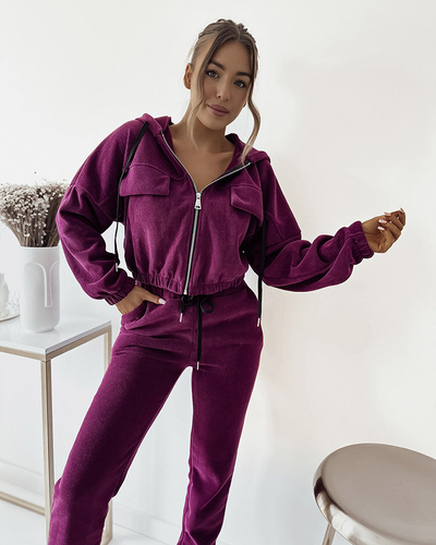 Жіночий смугастий спортивний комплект Royalfashion в кольорі фуксія