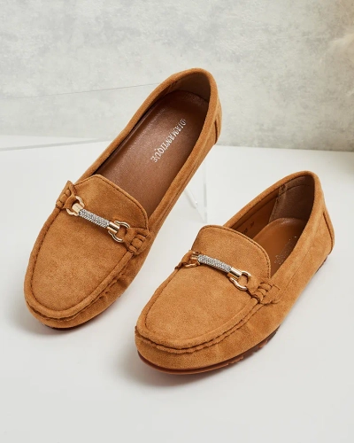 Dámské Mokasíny Camel Aurelia Semišové s Ozdobou - Pohodlí a Styl na Plochém Podpatku
