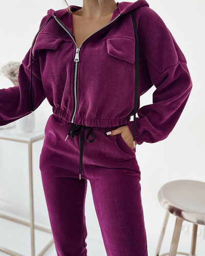 Жіночий смугастий спортивний комплект Royalfashion в кольорі фуксія