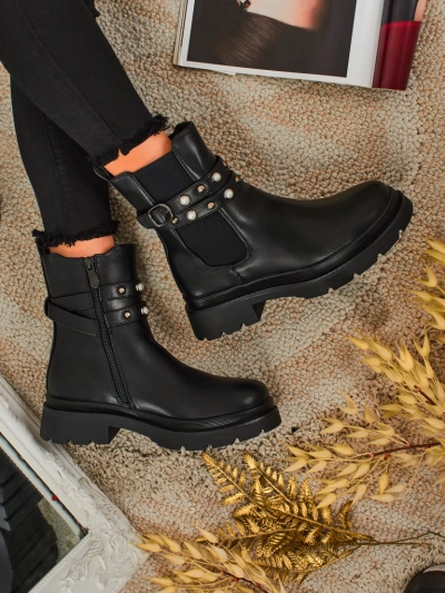 Високі жіночі ботильйони з екошкіри Pearl Mist