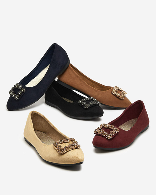 Темно-сині жіночі балетки з прикрасою Linselisa