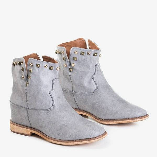 ВИХІД Сірі ковбойські чоботи на танкетці Бренда - Туфлі