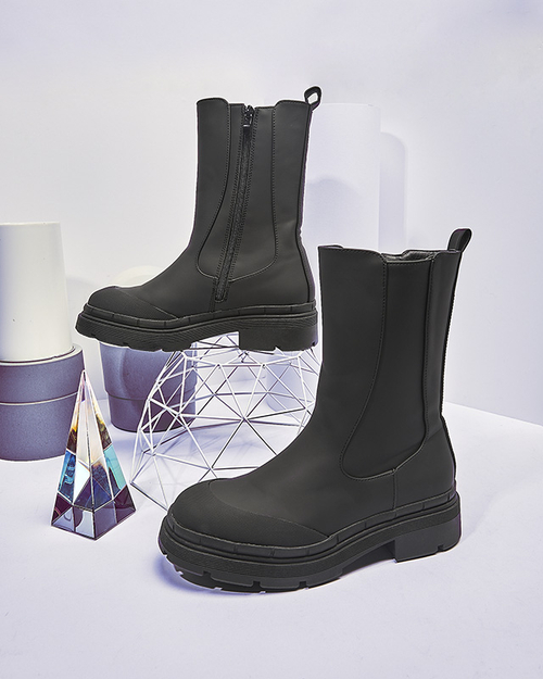 Жіночі утеплені чорні високі чоботи Jori - Взуття