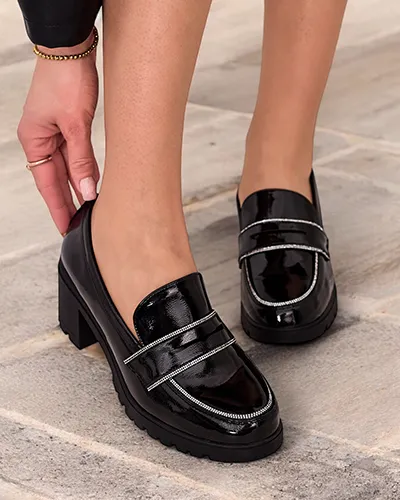 Royalfashion Dámské lakované mokasíny Befies