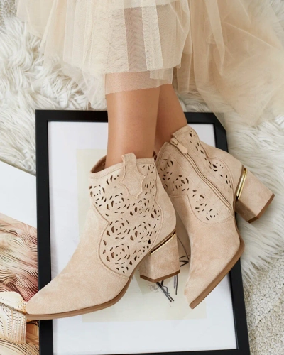 Royalfashion Ažurové nízké kozačky na jehle Womir