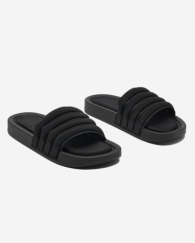 Dámské pruhované pantofle v černé barvě Lenira - Obuv