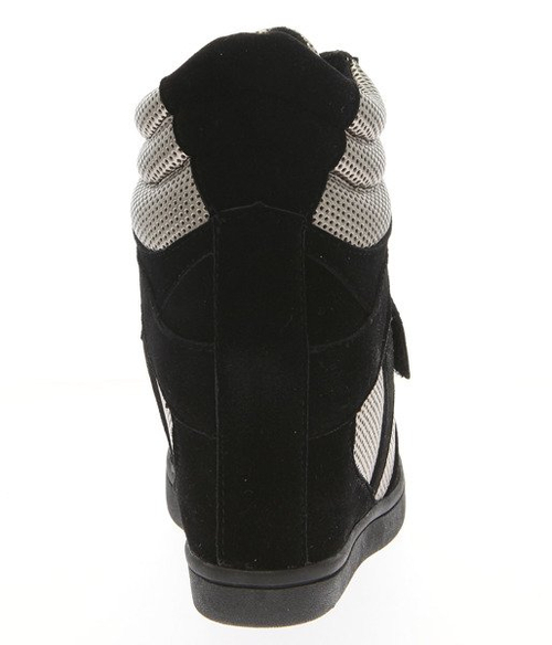 Czarne sneakersy na koturnie - Obuwie