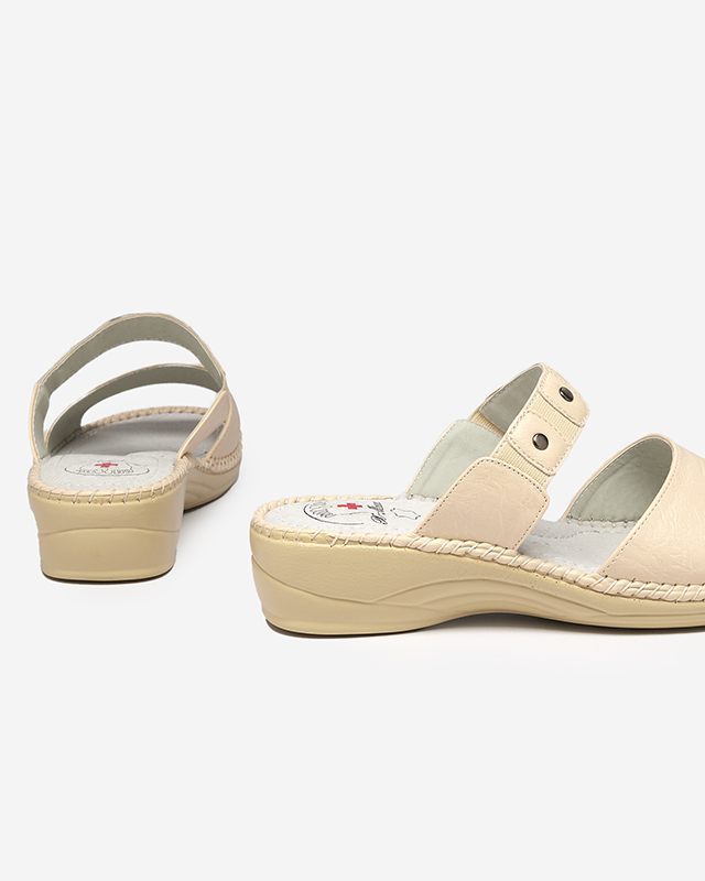 Béžové dámské sandály z ekokůže Skins - Footwear