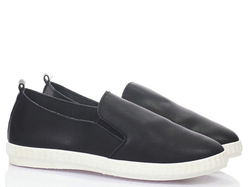 Czarne trampki slip on - Obuwie