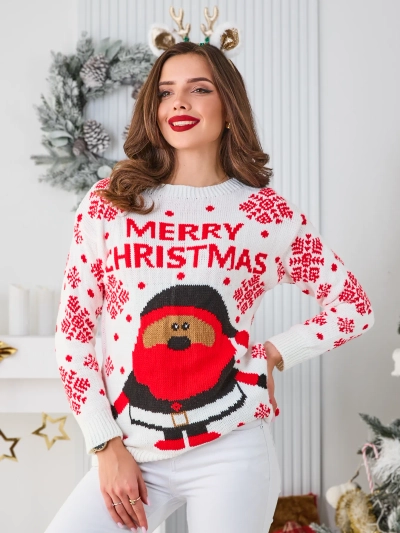 Royalfashion Dámský vánoční svetr se Santou