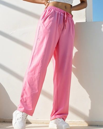 Royalfashion Bavlněné rovné dámské kalhoty