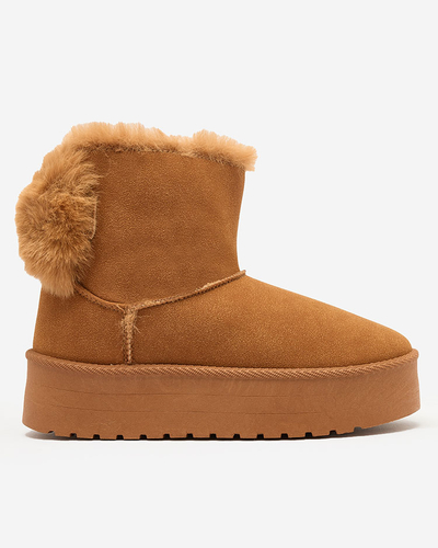 Чоботи Royalfashion Boots a'la snow boots жіночі верблюжого кольору Goroggo