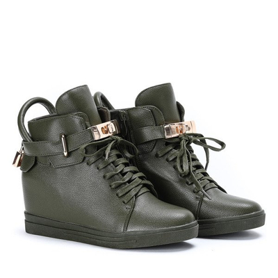 Zelené tenisky s vnitřním klínovým podpatkem Sinnea - obuv