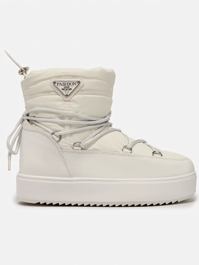 Royalfashion Dámské nazouvací boty a'la snow boots v bílé barvě Vevnose