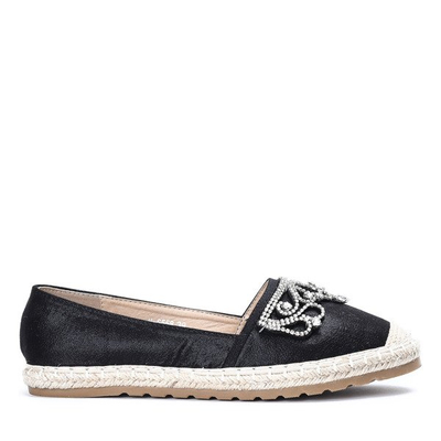 Černé espadrily se zirkony Peyton - Obuv 1