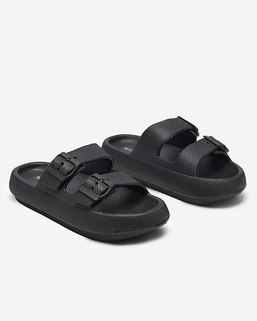 Жіночі чорні тапочки з пряжками Eckos - Взуття