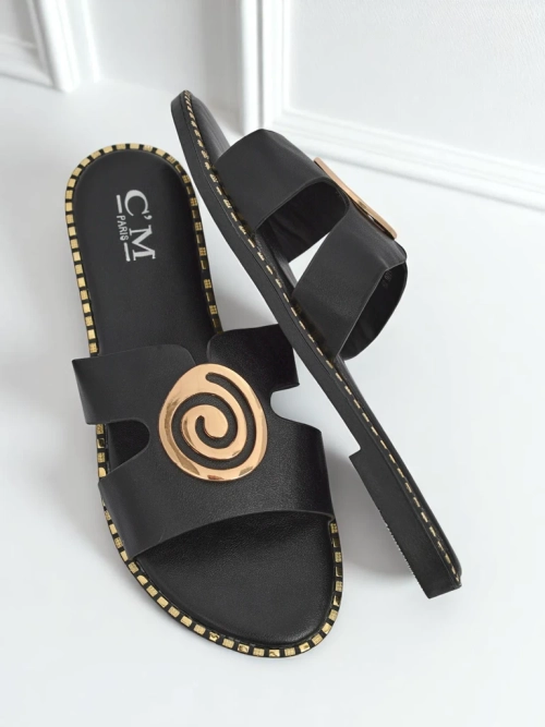 Royalfashion Жіночі шльопанці на плоскій підошві Glam Bliss