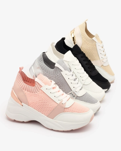 Bílé dámské sportovní tenisky na podpatku Ezetta- Obuv