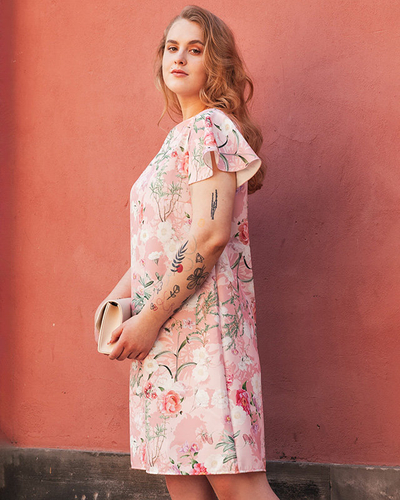 Жіноча рожева сукня трапецієподібної форми - Одяг